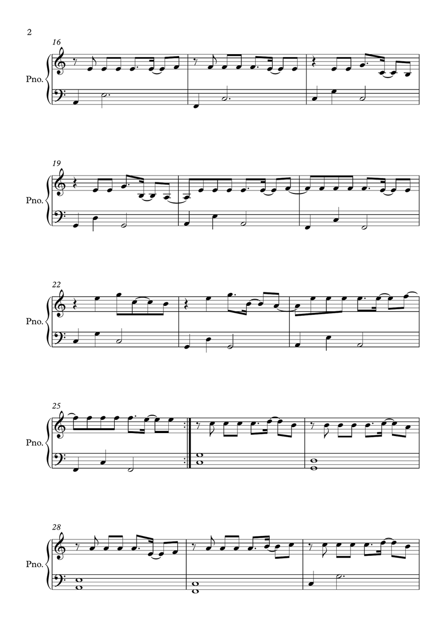 Demons Easy Piano scores gallery preview page 2
