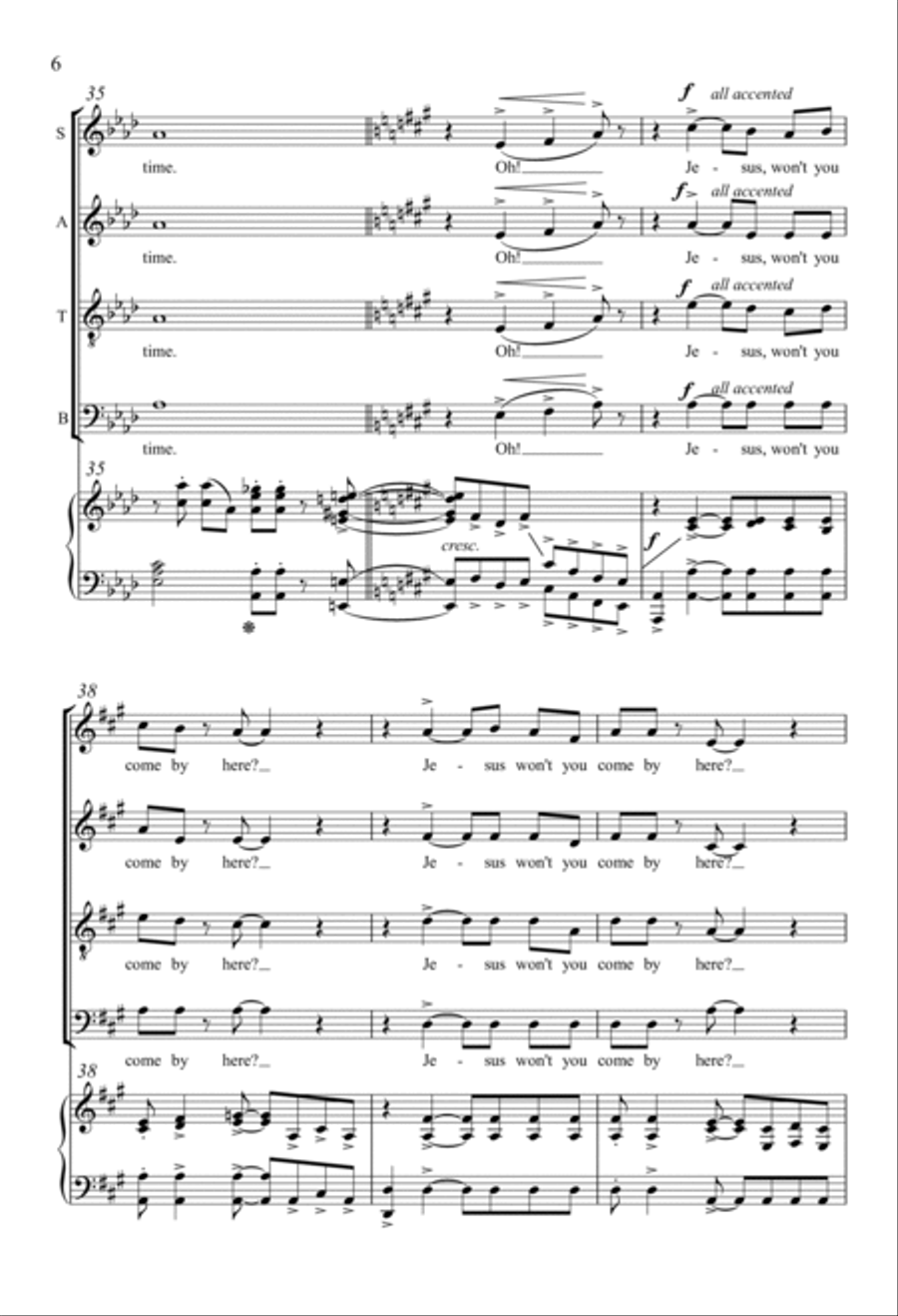 Jesus, Won't You Come Here? 4-Part scores gallery preview page 4