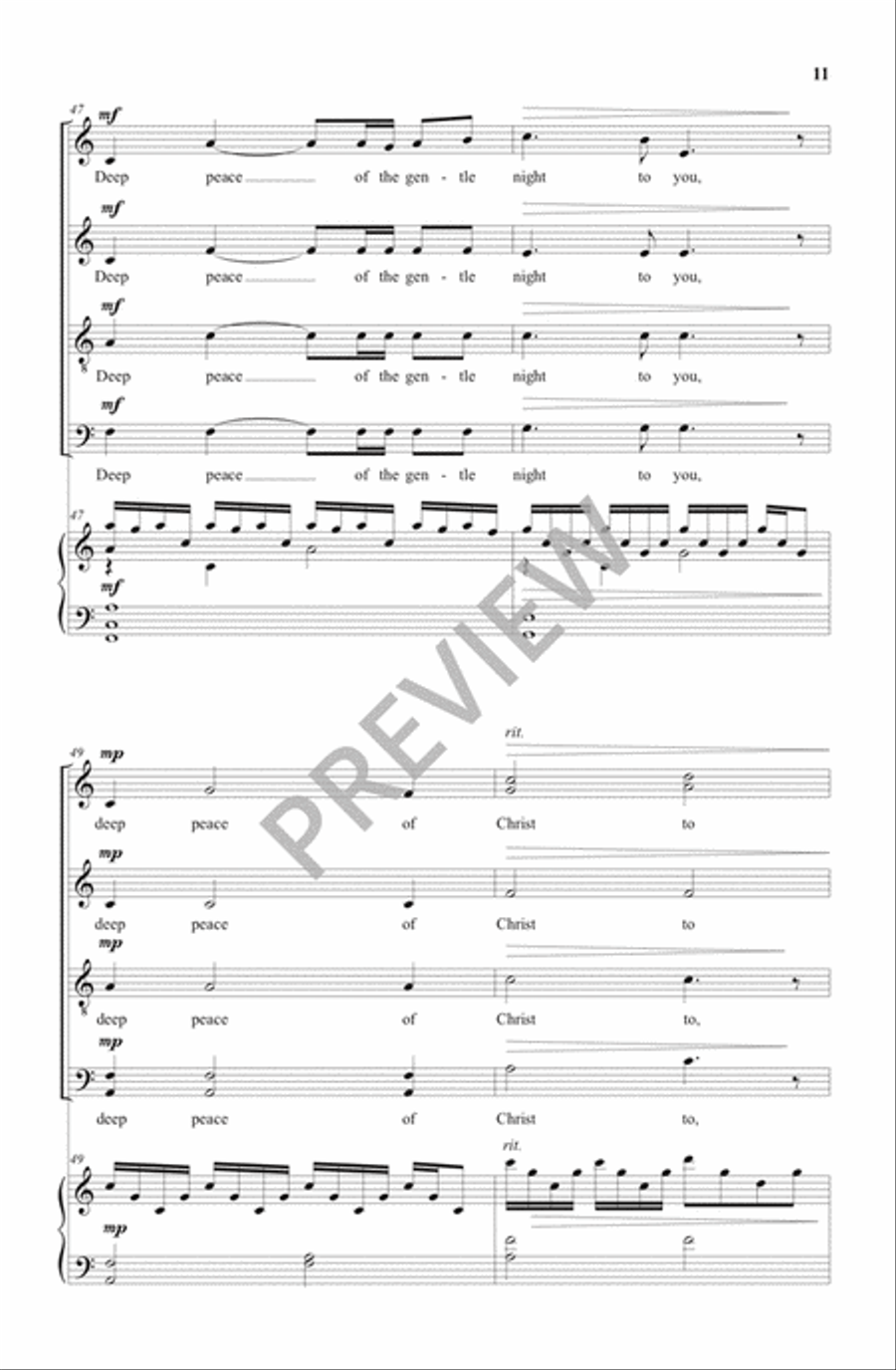 Deep Peace Deep Peace 4-Part scores gallery preview page 12