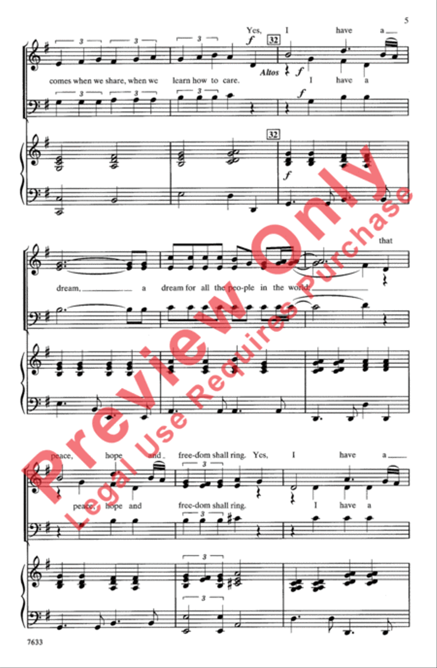 I Have a Dream 3-Part scores gallery preview page 5
