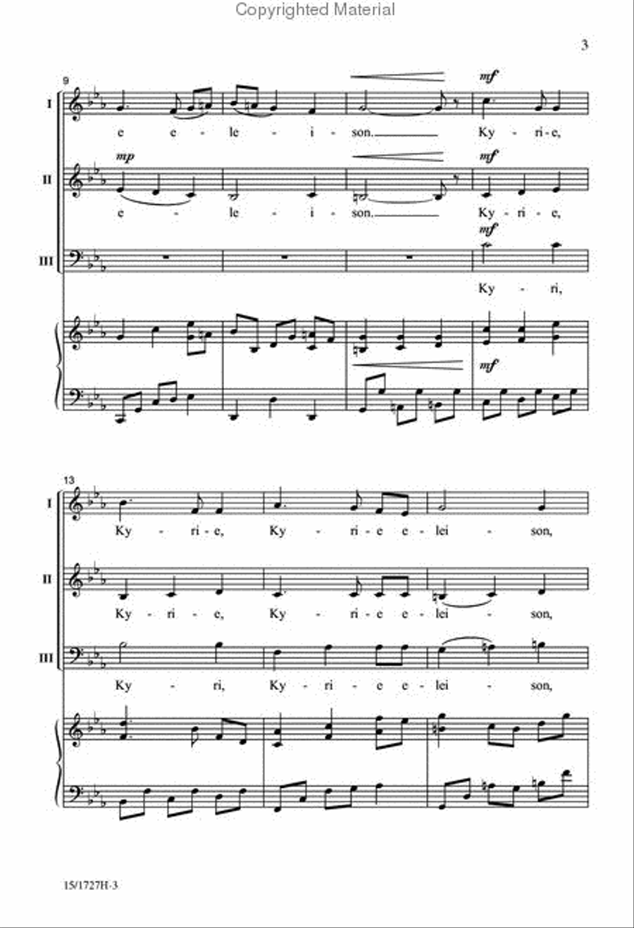 Kyrie Eleison 3-Part scores gallery preview page 3