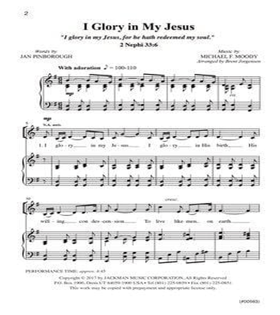 I Glory in My Jesus - SATB 4-Part scores gallery preview page 2