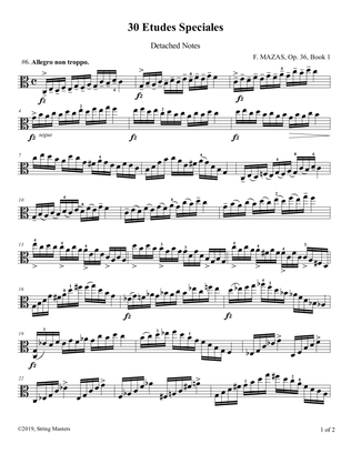 Mazas, Etudes for Viola Op 36, Book 1, No.06