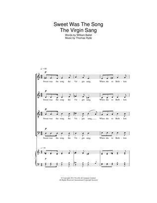 Book cover for Sweet Was The Song The Virgin Sang
