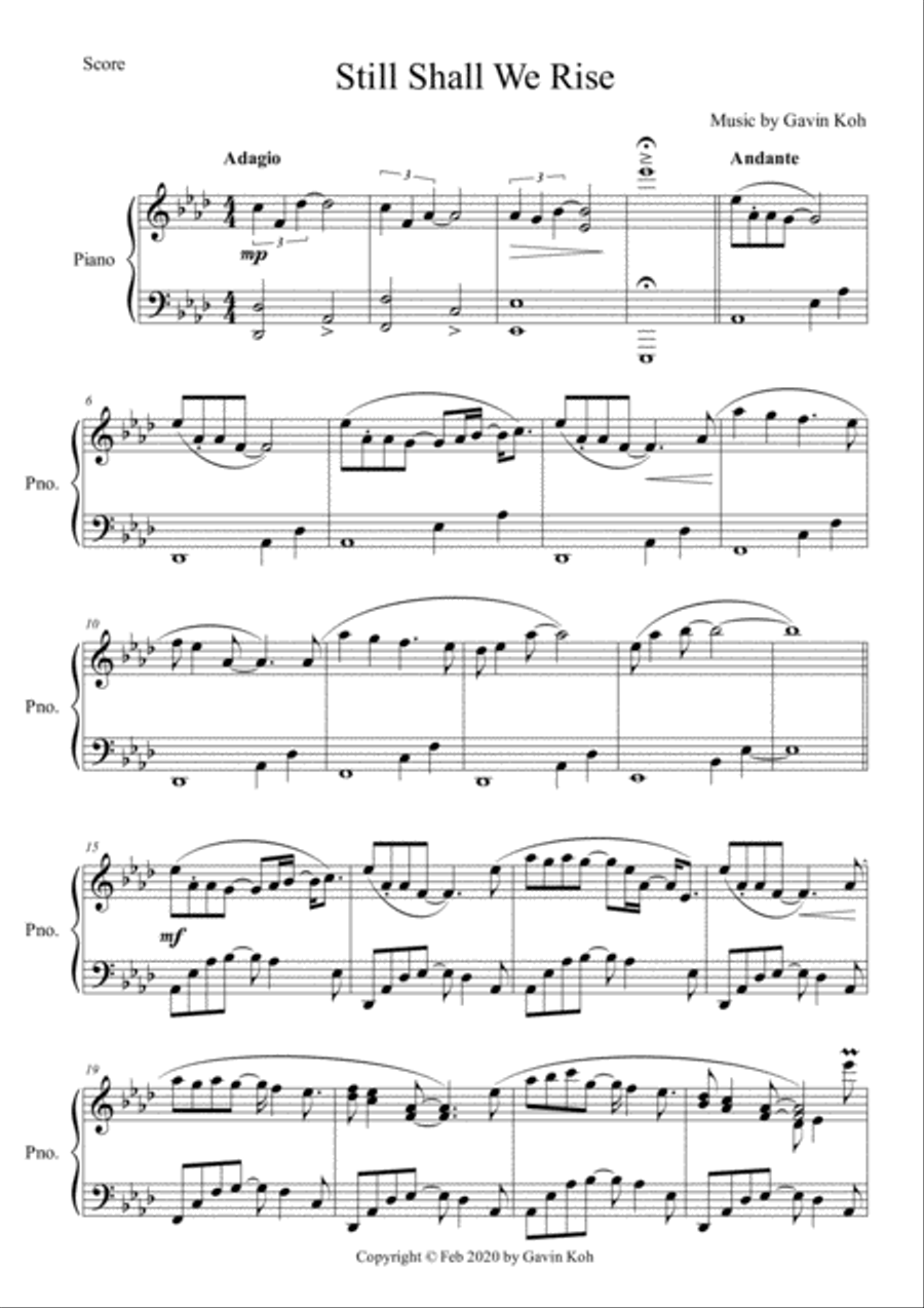 Still Shall We Rise Still Shall We Rise Piano Solo scores gallery preview page 1