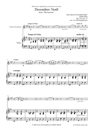 Noël, from The Seasons - Soprano Sax & Piano