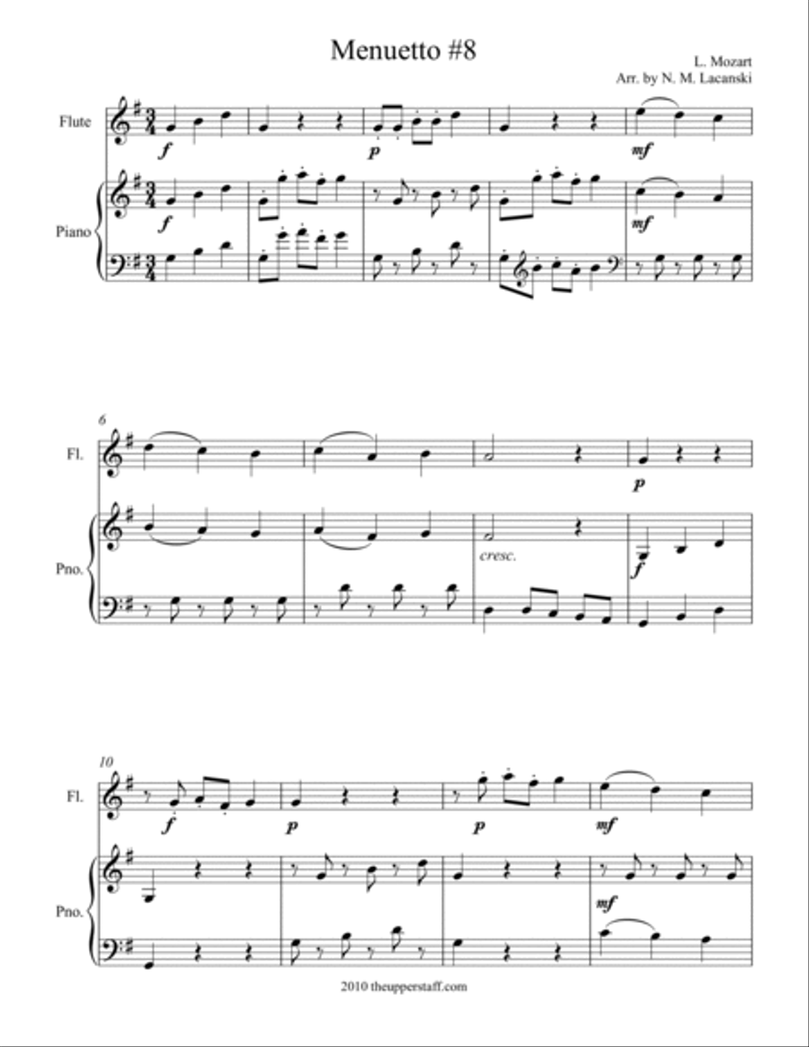 Menuetto #8 Flute Solo scores gallery preview page 2