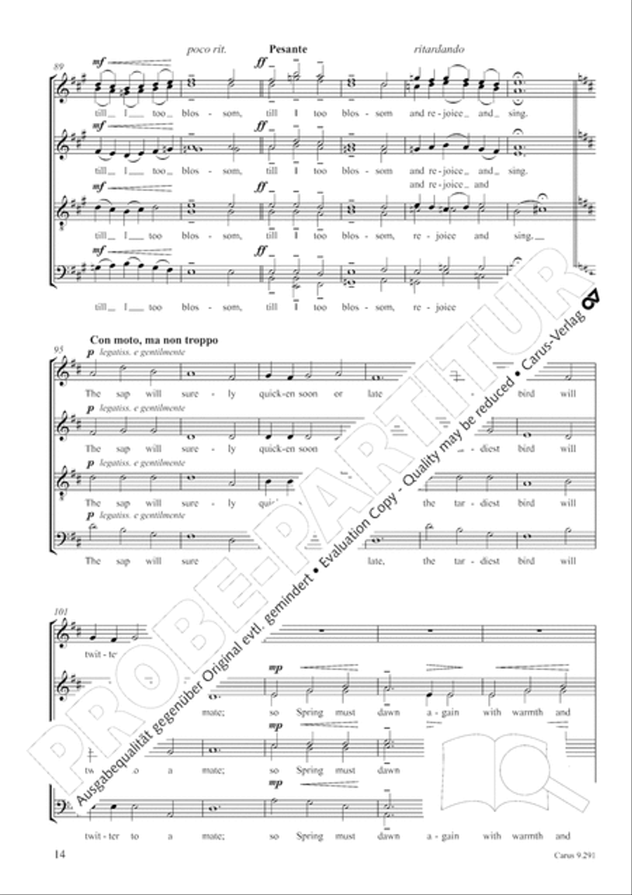 Two Songs of Spring SSAATTBB scores gallery preview page 15