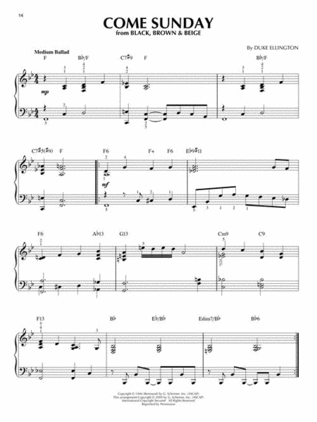 Duke Ellington by Duke Ellington Piano Solo - Sheet Music