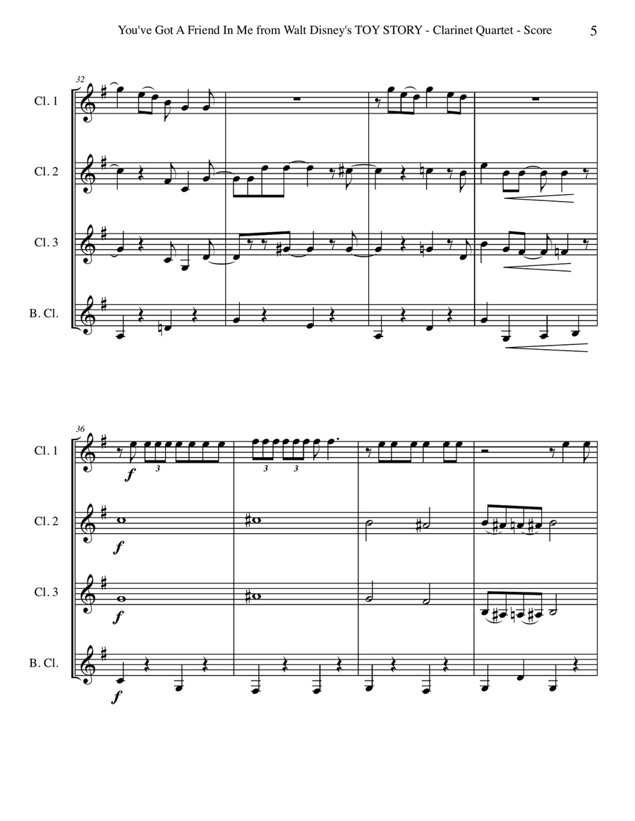 You've Got A Friend In Me Woodwind Quartet scores gallery preview page 5