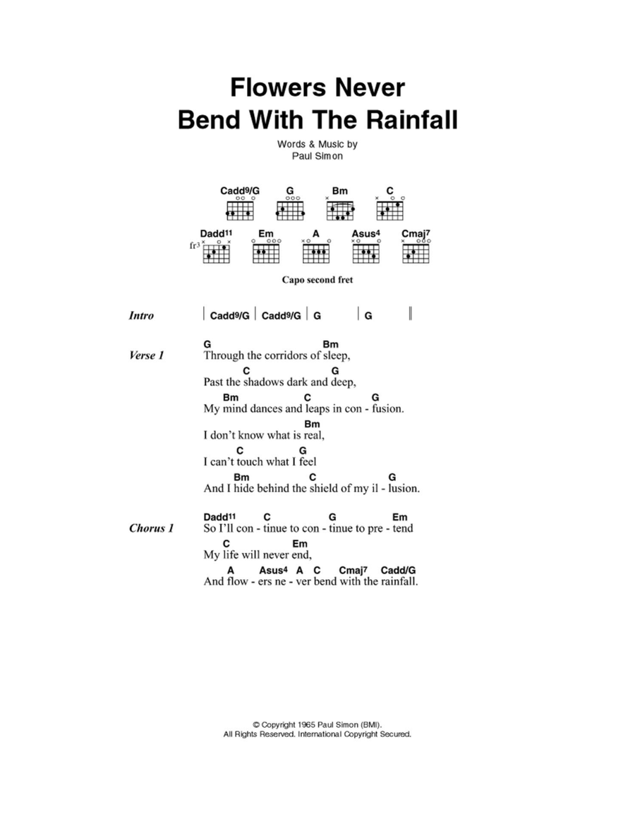 Flowers Never Bend With The Rainfall Acoustic Guitar scores gallery preview page 1