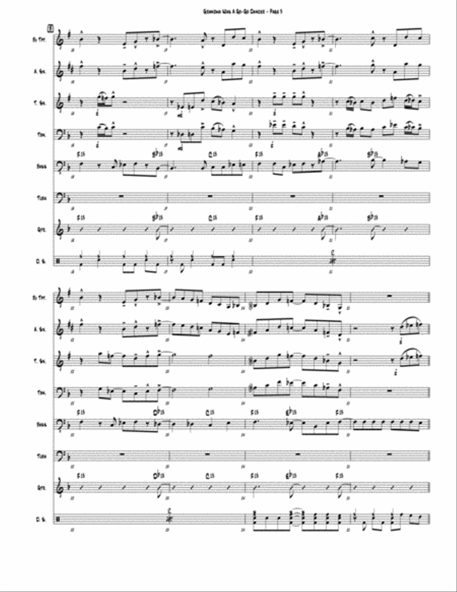 Grandma Was a Go-Go Dancer (septet version / Blowholes) Jazz Ensemble scores gallery preview page 3