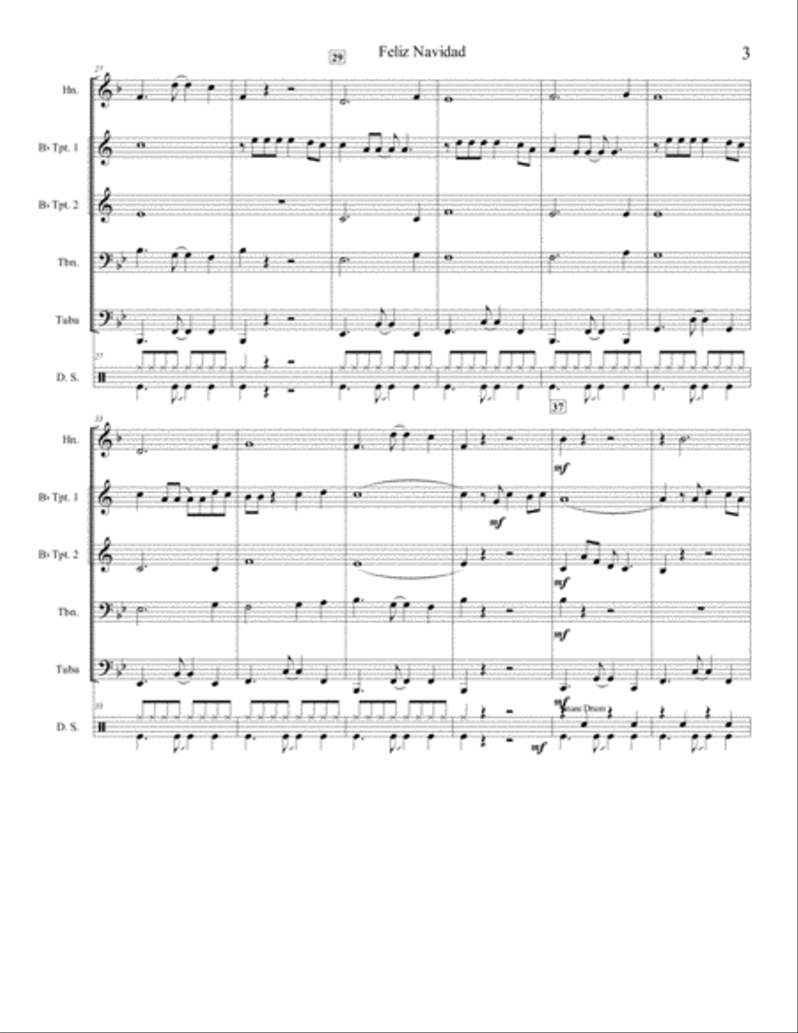 Feliz Navidad Brass Ensemble scores gallery preview page 4