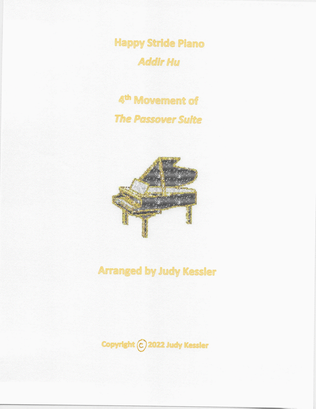 Book cover for Happy Stride Piano - Addir Hu - 4th movement of The Passover Suite