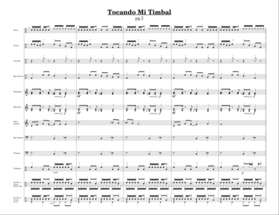 Tocando Mi Timbal w/Tutor Tracks Percussion Ensemble scores gallery preview page 4