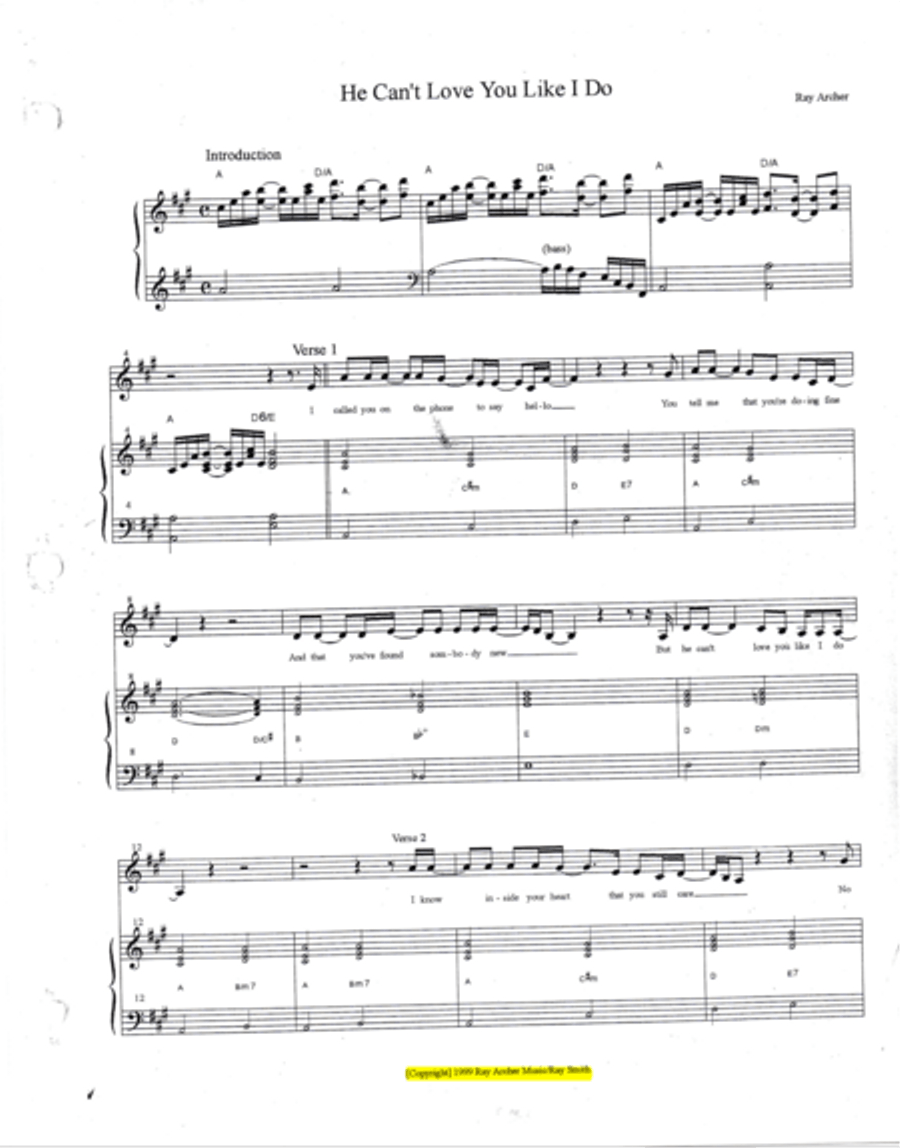 He Can't Love You Like I Do Electric Guitar scores gallery preview page 1