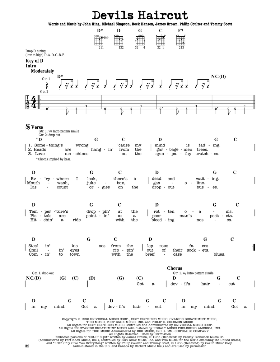 Devils Haircut Electric Guitar scores gallery preview page 1