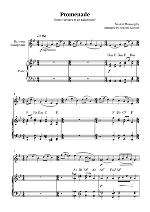 Promenade (from "Pictures at an Exhibition") - for solo baritone sax and piano accompaniment