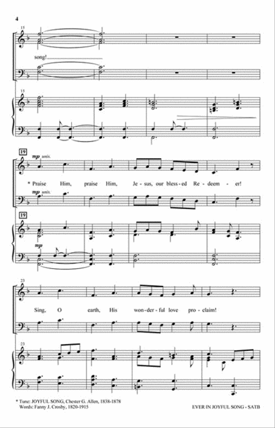 Ever in Joyful Song 4-Part scores gallery preview page 3