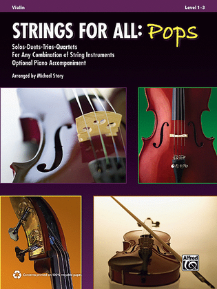 Book cover for Strings for All -- Solo-Duet-Trio-Quartet with Optional Piano Accompaniment