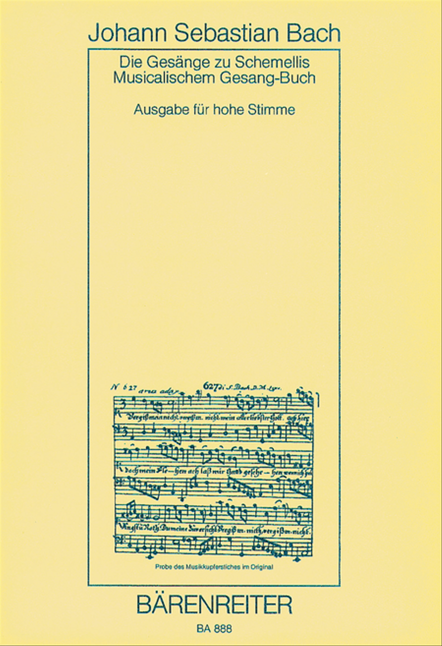 Die Gesange zu G.Chr.Schemellis Gesangbuch und 6 Lieder aus dem Klavierbuchlein fur Anna Magdalena Bach for High Voice BWV 439-507,511-514,516,517 High Voice scores gallery preview page 1