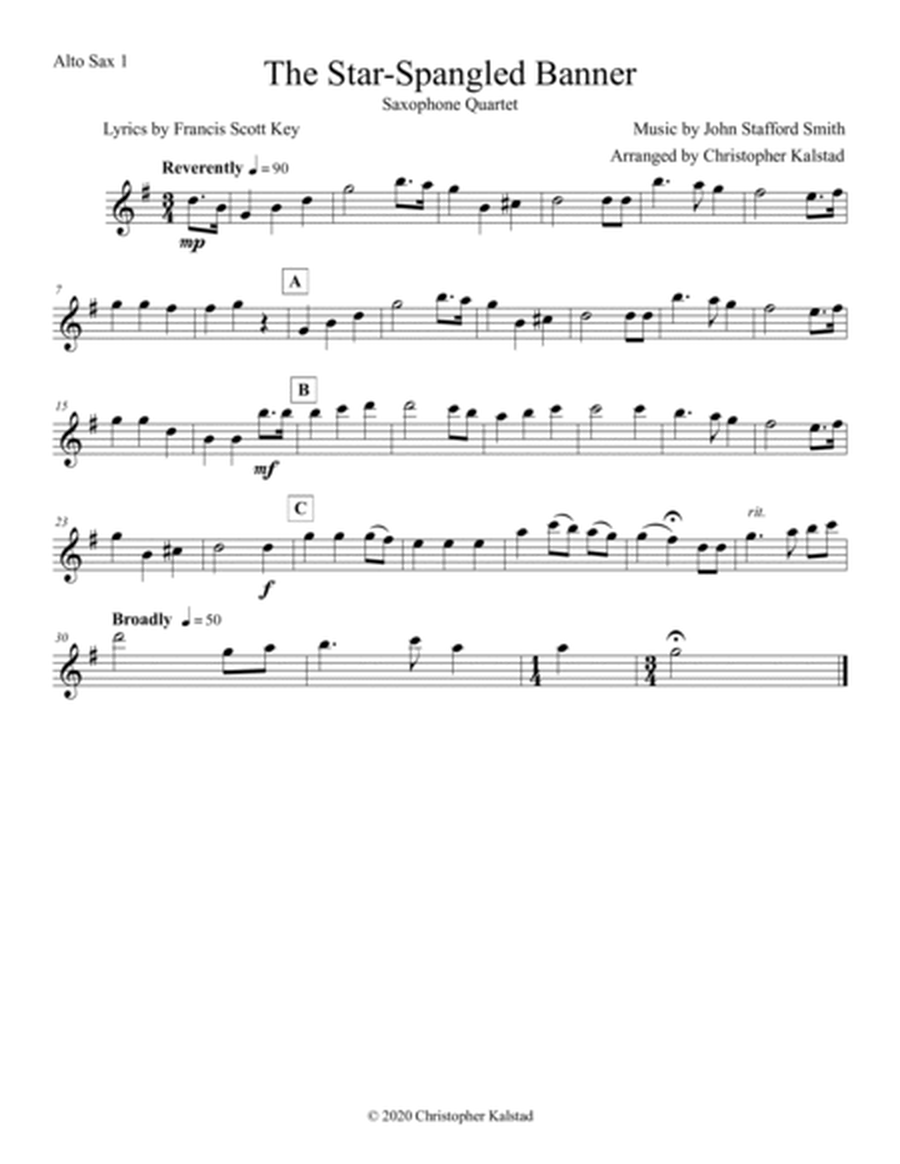 The Star-Spangled Banner (Saxophone Quartet) image number null
