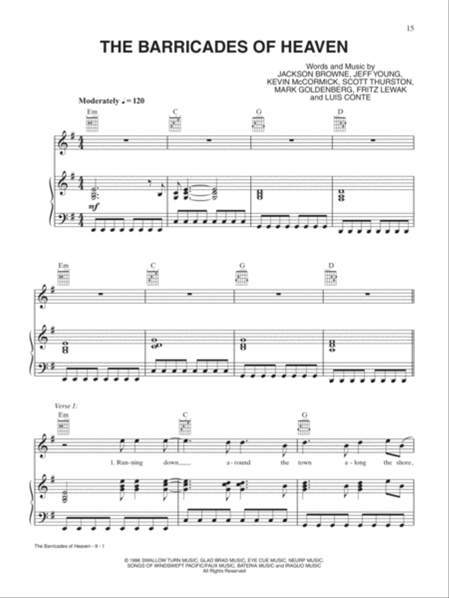 The Barricades of Heaven The Barricades of Heaven Piano, Vocal, Guitar scores gallery preview page 1