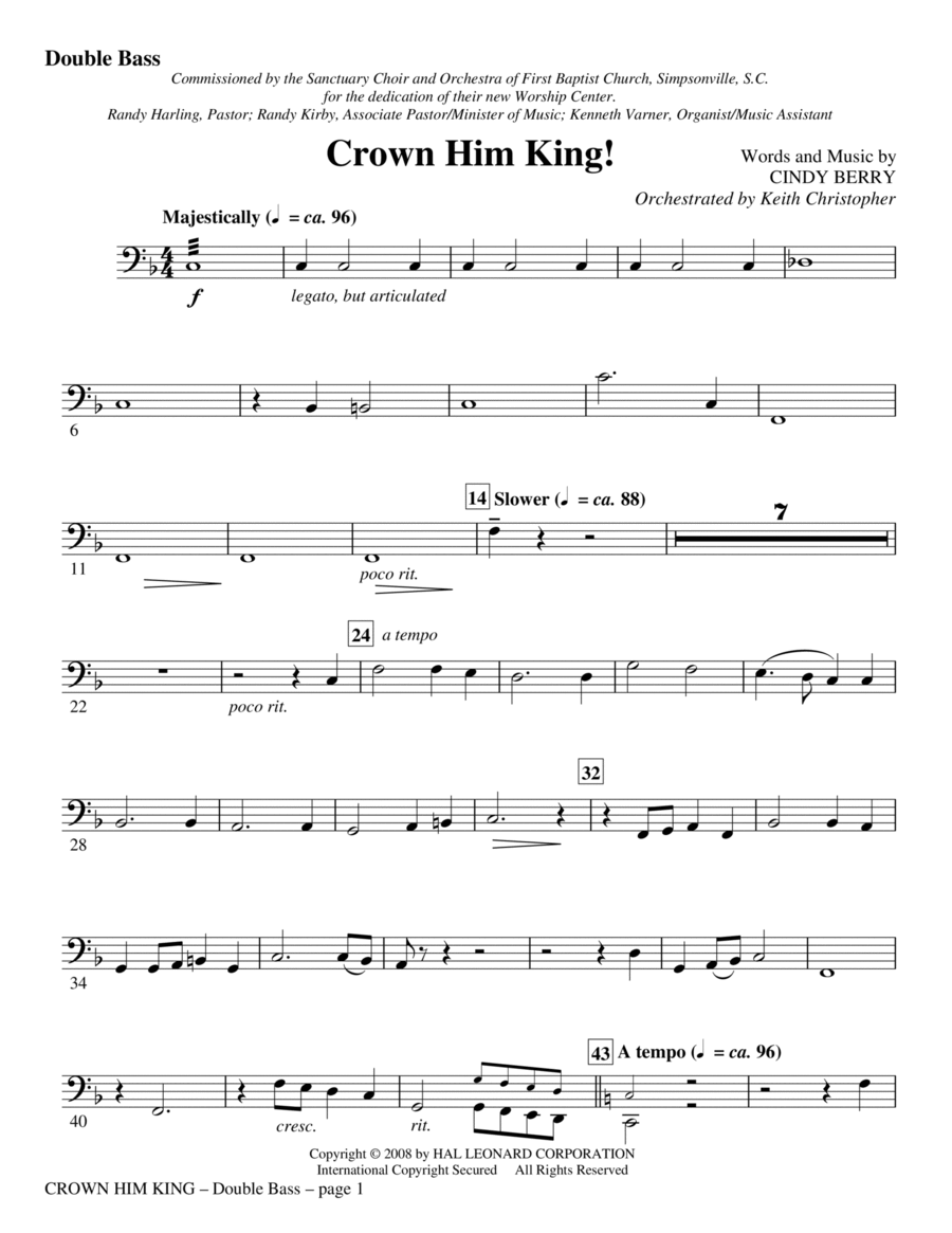 Crown Him King! - Double Bass