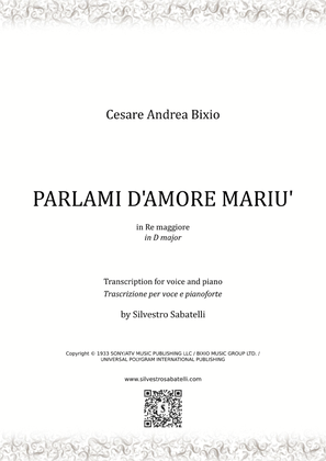 Book cover for Parlami D'amore Mariu
