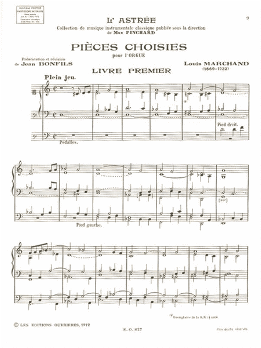 Marchand Bonfils Oeuvre D'orgue Volume 1 Astree Organ Book Organ scores gallery preview page 2