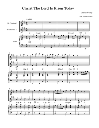 Christ The Lord Is Risen Today (Bb Clarinet Duet with Piano)