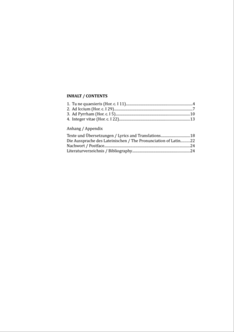 Quattuor carmina Horati / Vier Oden des Horaz / Four Odes of Horace Voice scores gallery preview page 3
