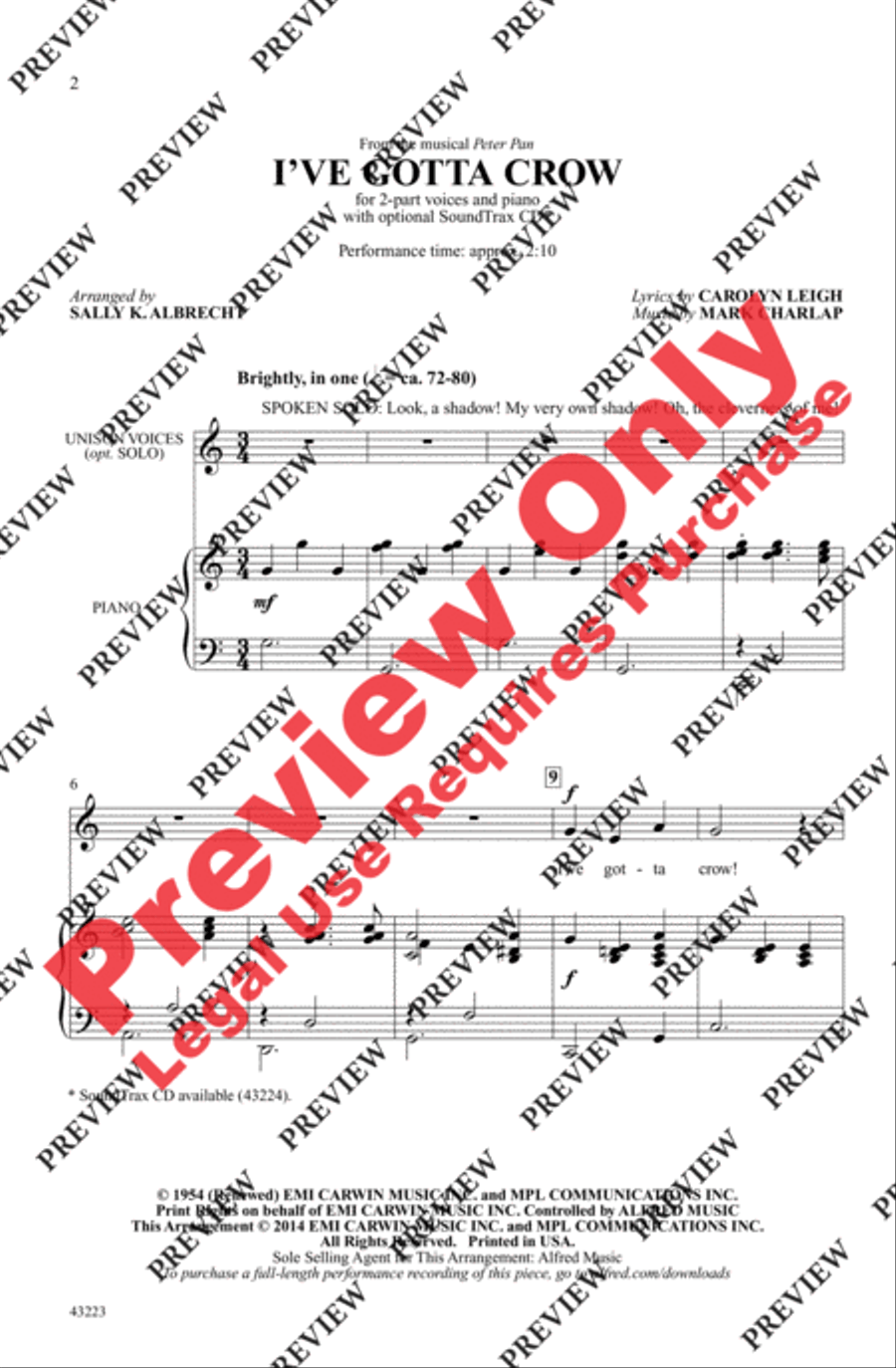 I've Gotta Crow 2-Part scores gallery preview page 2