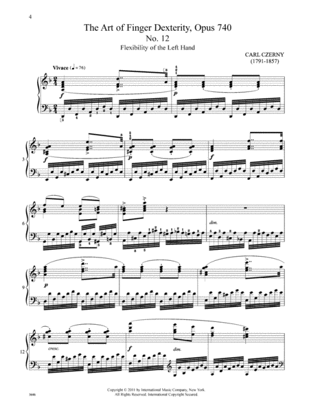 Mano Sinistra, Selected Etudes For The Cultivation Of The Left Hand