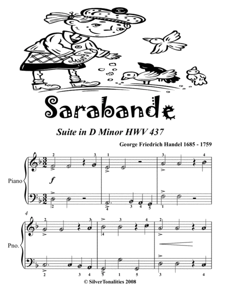 Sarabande Suite In D Minor HWV 437 Easiest Piano Sheet Music 2nd Edition