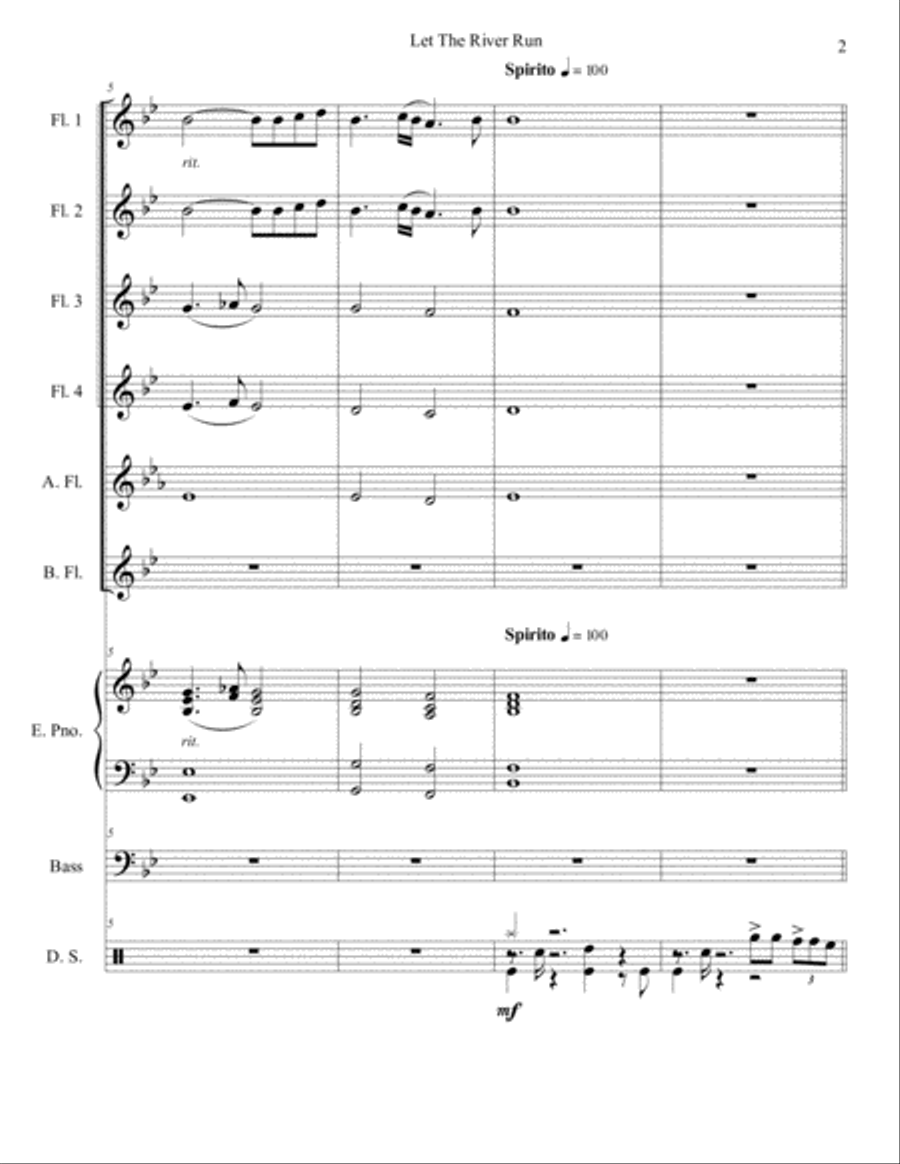 Let The River Run Woodwind Ensemble scores gallery preview page 2