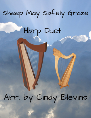 Sheep May Safely Graze, for Harp Duet