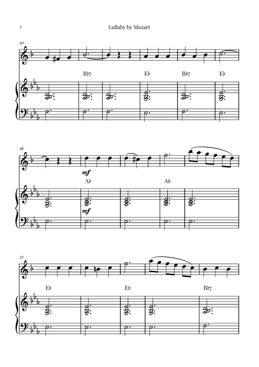 Mozart's Lullaby Chamber Music scores gallery preview page 2
