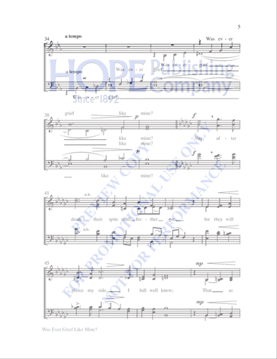 Was Ever Grief Like Mine? 4-Part scores gallery preview page 4