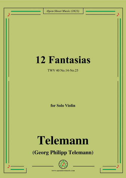 Telemann-12 Fantasias,TWV 40 No.14-No.25,for Violin