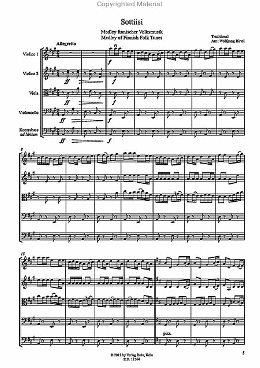 Sottiisi -Medley finnischer Volksmusik- (für Streichquartett) String Quartet scores gallery preview page 2