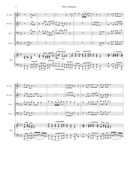 Rule, Britannia! (Brass Quartet and Piano - Alternate Version) image number null