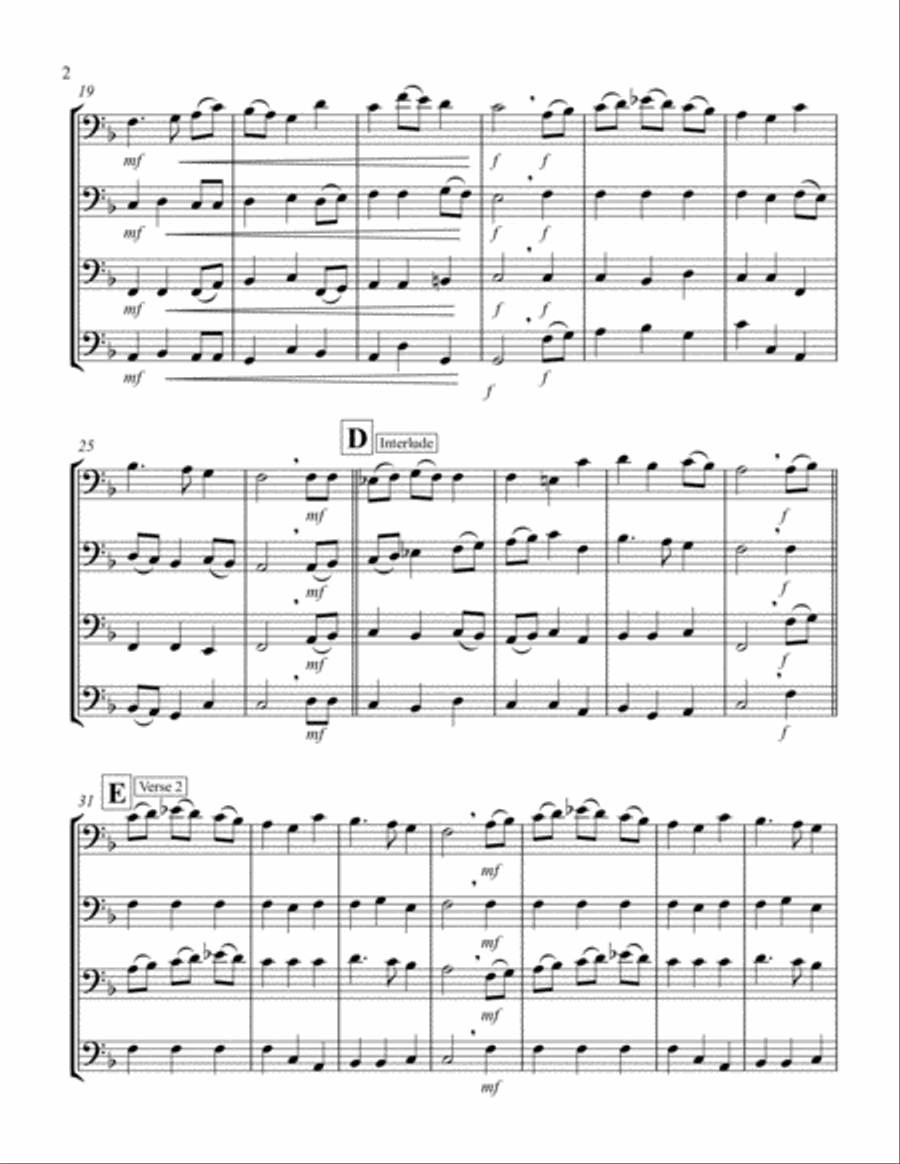 A Virgin Most Pure (Euphonium Quartet - Bass Clef) Brass Ensemble scores gallery preview page 2