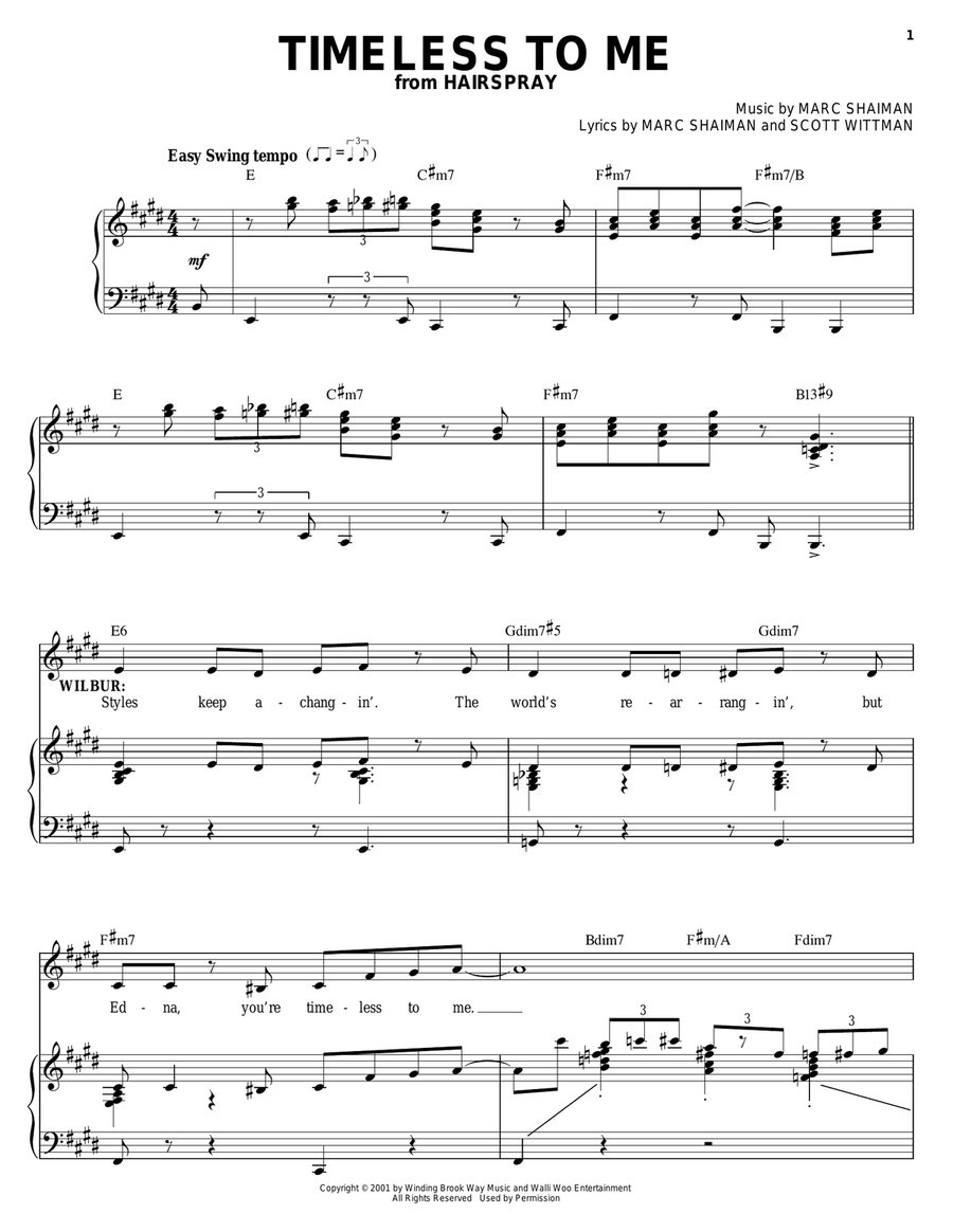 Timeless To Me Piano, Vocal scores gallery preview page 1