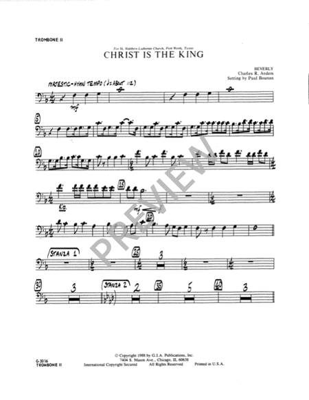 Christ Is the King - Instrument edition