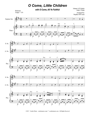 O Come, Little Children (with "O Come, All Ye Faithful") (Duet for Soprano and Alto Saxophone)
