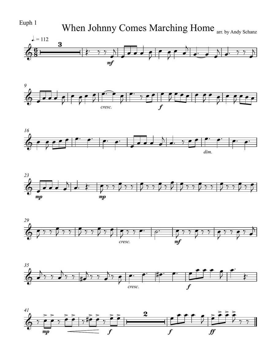 When Johnny Comes Marching Home Brass Duet scores gallery preview page 4
