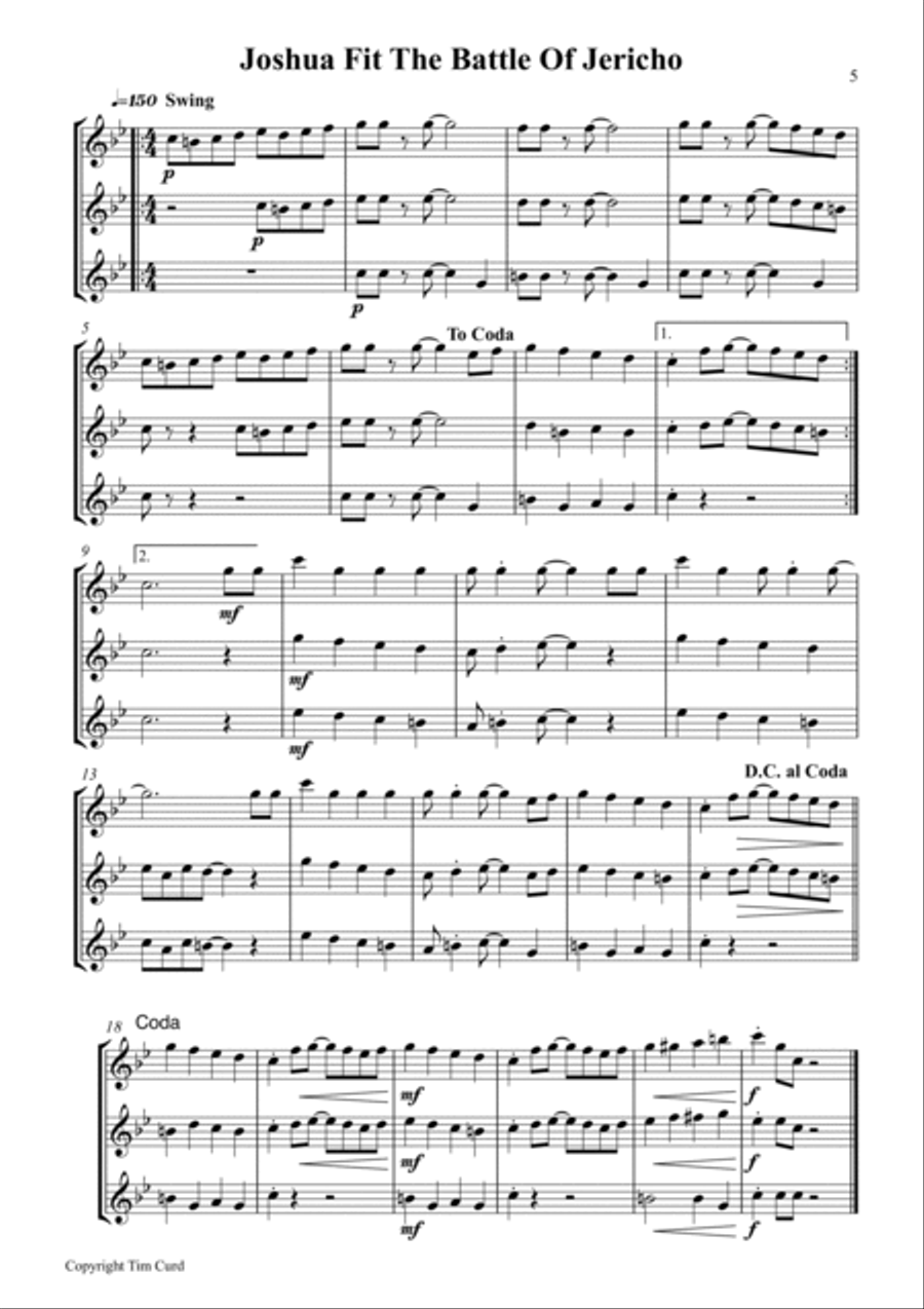 9 Spirituals, Trios For Alto Saxophone 9 Spirituals, Trios For Alto Saxophone Woodwind Trio scores gallery preview page 5