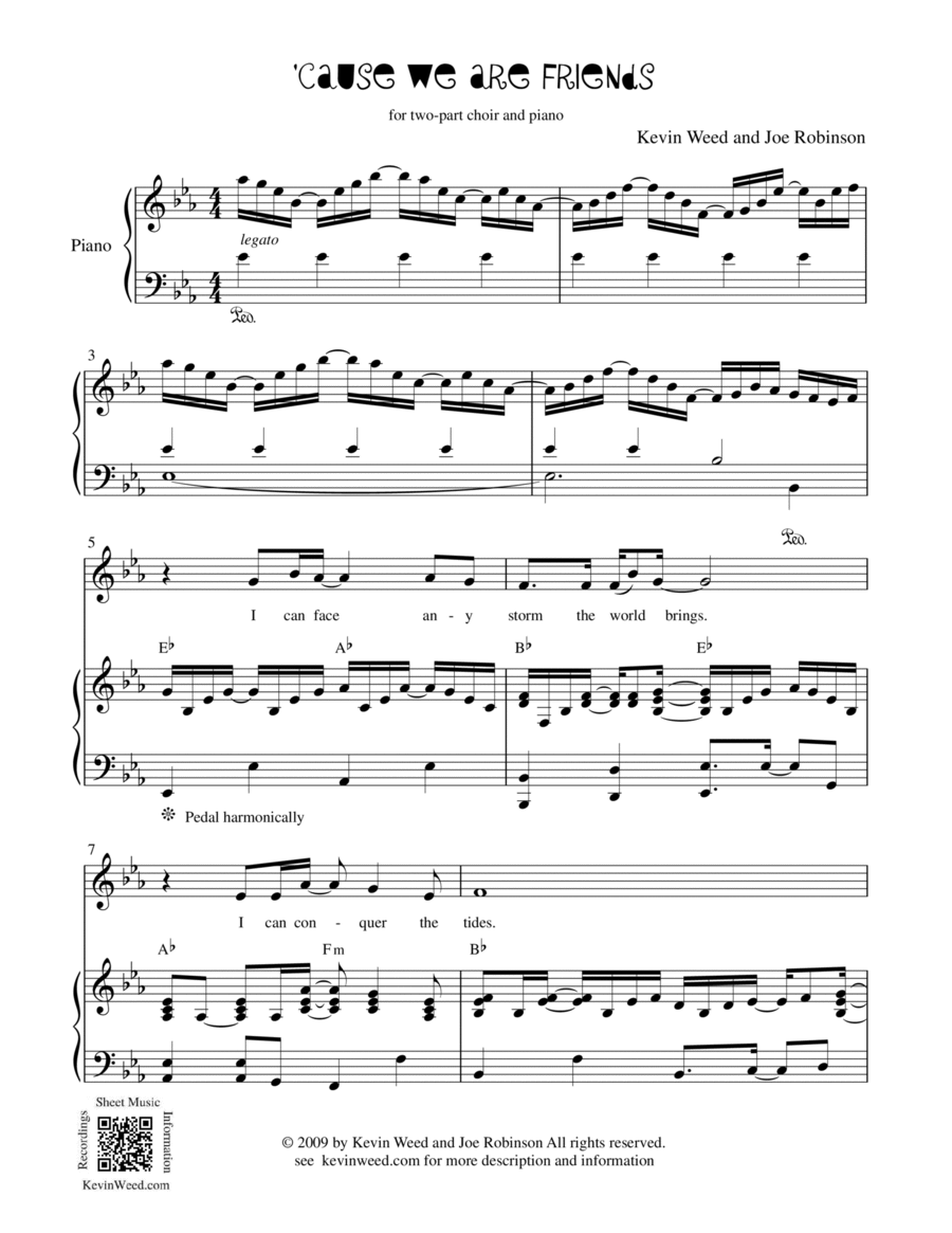 Cause We Are Friends Piano, Vocal, Guitar scores gallery preview page 1