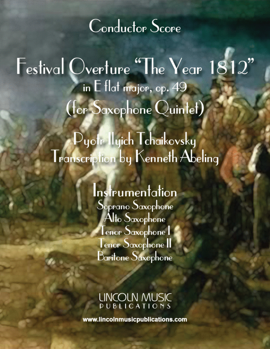 1812 Overture (for Saxophone Quintet SATTB) Saxophone Quintet scores gallery preview page 1